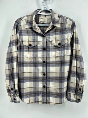 Tilley Plaid Flannel Button Down 100% Organic Cotton Women’s Size Small Top
